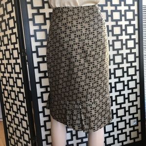 100% Silk Buckle Theme Print Skirt